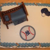 Baby Shower Got a request for a baby shower incorporating New York Yankees. Chocolate cake with cookies-n-creme buttercream filling. Fondant "...