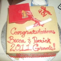 Srs. 2011 Cake I threw together in a few hours for my brother in law and sister in law who graduated from high school this year. Milk Chocolate cake...