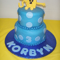 Wow Wow Wubbzy Brother and sister sharing their birthday! Buttercream icing with fondant accents and I made Wubbzy from fondant also.