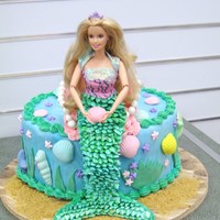 Mermaid Barbie I am an instructor at our local craft/fabric store. I made this cake for a display. My two girls used to play with this Barbie, but they...