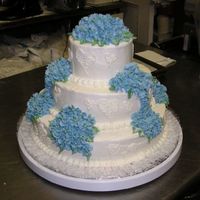Wedding Cake W/hydrangeas Wedding Cake w/hydrangeas made for my sister's wedding.