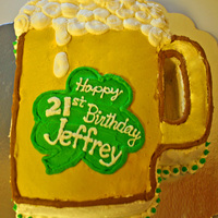 21St Birthday Beer Mug Wilton Beer Mug pan. All buttercream. His 21st birthday was on St. Paddy's Day.