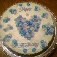 Sister's Birthday Cake has a bunch of buttercream flowers on it.