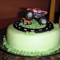 Oval Track Truck Cake This was my first attempt at MMF. Lumpy.