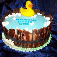 Wooden Wash Basin I tried this cake for a baby shower. I loved how it turned out. It is lemon cake with raspberry filling and all the details but the duck...