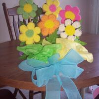 My First Cookie Bouquet I made this for a teacher for her birthday this year. For my first try I was pretty happy!