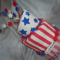 4Th Of July Cake This was my fist attempt at a topsy turvy cake for my dad's 4th of July birthday!