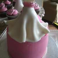 Bridal Shower Cake This was for an impromptu shower, I had 3 days notice and she didn't care what I did. She loved it! Dress is fondant with fondant...