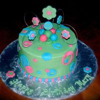 Dscf0001.jpg Birthday cake for a 12yr girl. I designed the cake from her party decor. TFL :)