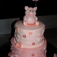 1St Birthday The little girl I made this cake for loves her stuffed pig. I recreated it the best I could with 50/50 gumpaste and mmf. The cake is BC w/...