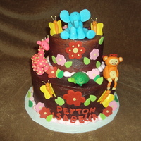 Animal Baby Shower Cake made to match baby shower invites.