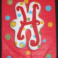 Letter H Thanks to Ncox for the idea!! I carved a 9x13 iced in buttercream. It was not easy getting between the legs of the H. Letter and dots are...