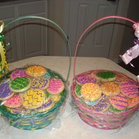 Easter Sugar Cookies Egg shaped sugar cookies decorated for my daughter's preschool Easter party.