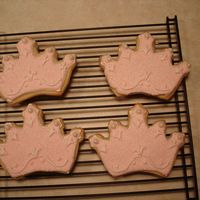 Princess Crown Sugar Cookies These pink crown sugar cookies were made for my daughter's Sleeping Beauty princess birthday party.