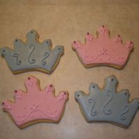 Crown Sugar Cookies These were made for a neighbor's daughter's princess birthday party. All the cookies were iced with royal icing. The pink crowns...