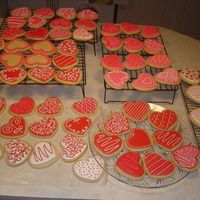 Valentine's Day Cookies Sugar cookies my for my daughter's preschool Valentine's Day party.