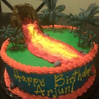 Dinosaur & Volcano My friend put the toy dinosuars on later =)