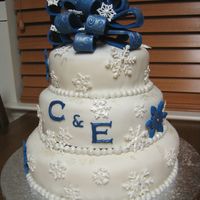 Snowflake Bridal Shower Cake Thanks for all the lovely snowflake themed cakes on CC that inspired this cake. The bride's colors were royal blue and silver with a...
