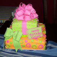 Pink, Orange And Green All fondant