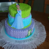 Princess & The Frog three tier cake decorated with buttercream...
