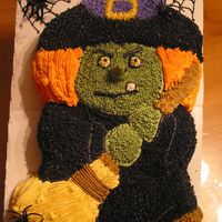 Birthday Witch This cake pan pattern originally came with a cute witches face, but I was asked to change it into something more spooky looking. This was...