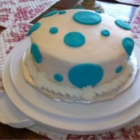 Jims Birthday a quick birthday dinner cake buttercream, fondant dots