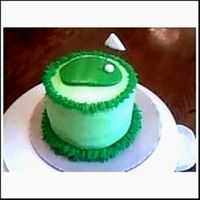 Golf Cake chocolate cake, green buttercream and fondant accents