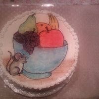 Fruit Bowl First detailed airbrush done in class. Had a lot of fun doing this. Instructor did the picinic table though