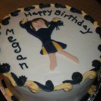 Bc With Fondant Cheerleader Not that great of a cake I know, Hate when I leave things for the last minute.