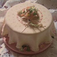 The Table Is Ready A beautiful tablecloth with some fresh flowers to celebrate the mother's day.