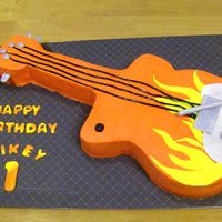 Guitar Cake Lemon pound cake with bc frosting and fondant accents.