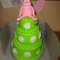 Foofa 8, 6 and 4 inch tiers with fondant Foofa and fondant flowers