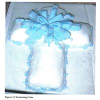 Christening Cake I made this cake for my nephew. It's lemon pound cake covered in fondant. My bow was a little thick but it was my first time using...