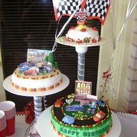 Cars Birthday This was the first cake I ever made for my son's 2nd birthday. It took 4ever!