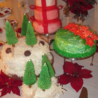 Christmas Birthday This was a Christmas Eve birthday, I covered the 3-tier presents with mm fondant and bow. The second cake with the poinsettas was covered...