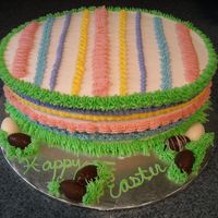 Easter Egg Cake This is a quick cake I made for our Easter dinner. It is made from an oval pan. It is a WASC butter cake with all buttercream icing and...
