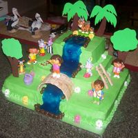 Dora The Explorer Thanks for the inspiration. Made from BC, didn't take very long to do. Very easy, ice and add figurines. Trees are made from foam and...