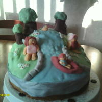 Fairy Garden Trees made with rice krispies to give them extra texture.