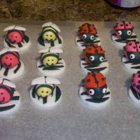 Bumble Bees, Lady Bugs, And Flowers Cupcakes toppers for the a birthday girl