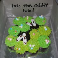 Down The Rabbit Hole This was made with chocolate cupcakes and buttercream frosting. The idea was from "Hello Cupcake".