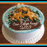 Beachy Cake Thanks to CristinaB here on CakeCentral for the idea. This was for a lady that has been on a beach vacation with her girlfriend for 26...