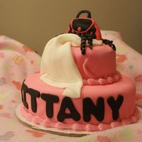 Fashionista Birthday Cake Yellow cake covered in Wilton's fondant. Purse on top was molded to match invitations. Used a straw to stamp out the button. I did...