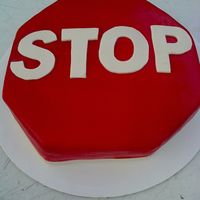 Stop Sign For my nephew's 16th bday, marble cake w/chocolate mousse filling.