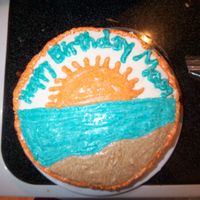 Beach Birthday Cake Choc with BC. Something small and special for my mom.