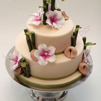 Asia Cake For "magazin Des Zuckers" Magazine The asian-style cake i did for the german cake magazine "Magie des Zuckers" with hibiscus, bamboo and fortune cookies... it'...