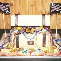 Treasure Chest For Sweet 16 I was looking forward to doing a sweet 16 cake in pink and black and then my friend's sister decided she wanted a pirate themed...