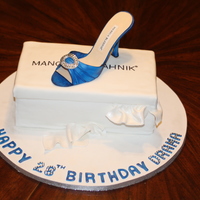 Shoe Cake This cake was made for a woman named "Drama!" She was awesome! High heel shoe a combo of fondant and gumpaste. Rhinestones not...