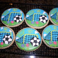 Soccer Some cookies I made for my daughter's soccer team. The balls proved to be a little harder than I expected. Turned out okay, I'm...