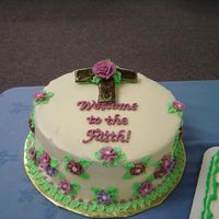 Family Baptism Cake This cake was made for several families that were all Baptized at once. The customer wanted something religious but requested it to be...