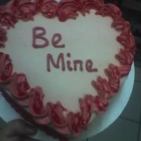 Heart Love potion ice cream cake (love potion is vanilla ice cream with swirls of raspberry and heart shape choc chips) with vanilla ice cream...